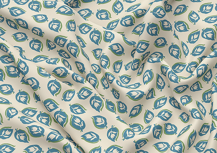 Land & Shore Seedling, Teal - Twist&Fit Roman Blind - Image 4